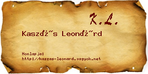 Kaszás Leonárd névjegykártya